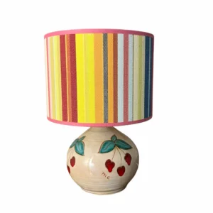 Lampe céramique décor cerises
