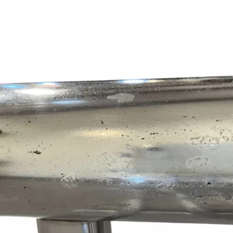 table basse chrome verre